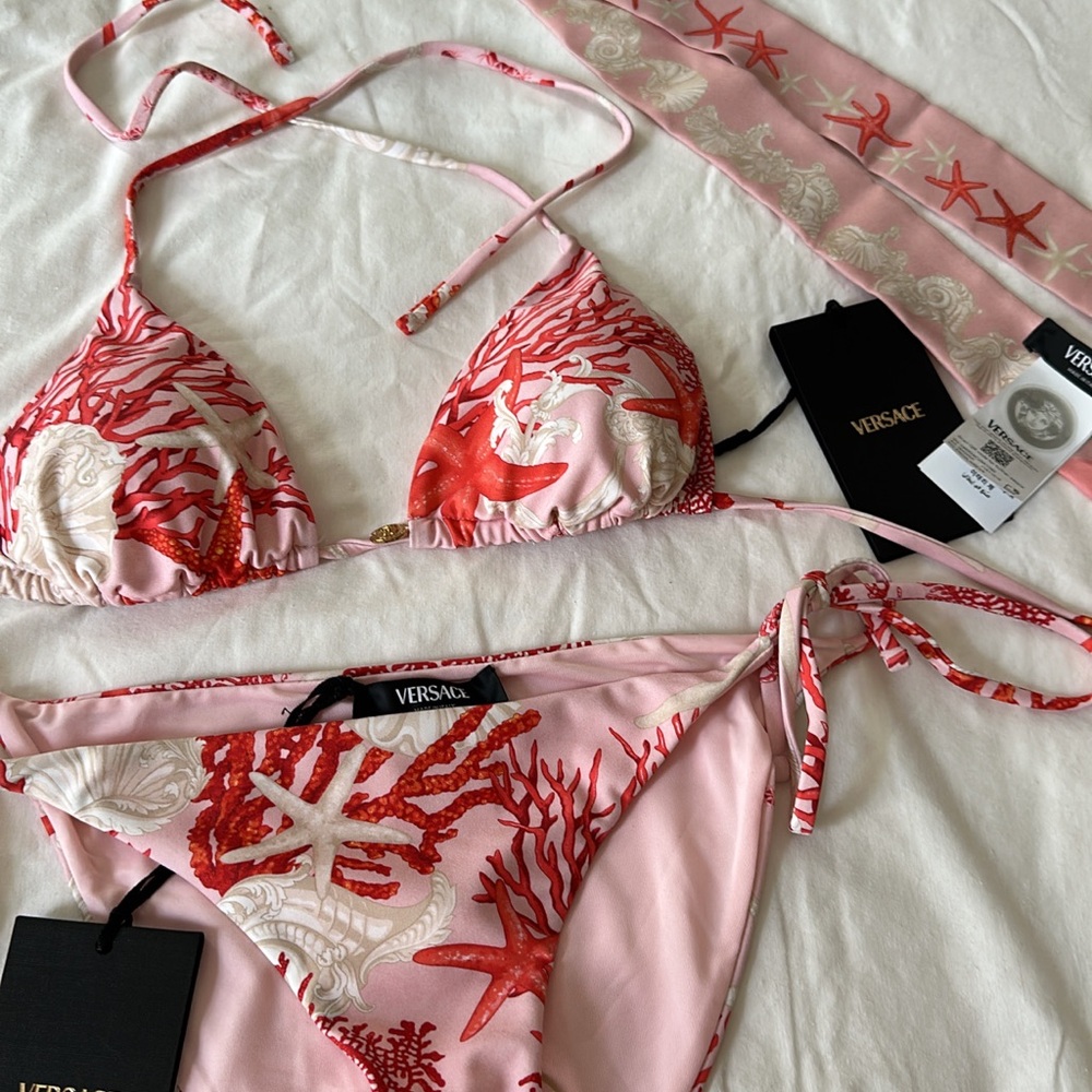Versace Pink Barocco Sea Bikini Set